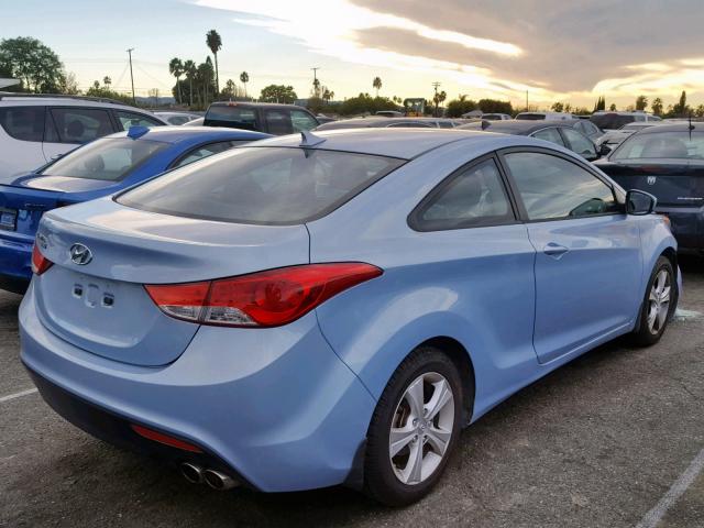 KMHDH6AEXDU019737 - 2013 HYUNDAI ELANTRA CO BLUE photo 4