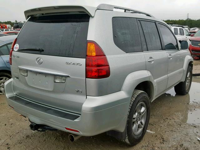 JTJBT20X050087332 - 2005 LEXUS GX 470 SILVER photo 4