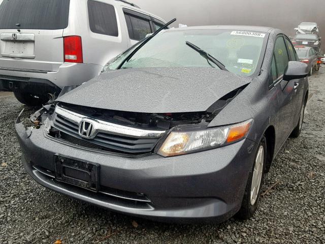 2HGFB2F62CH552824 - 2012 HONDA CIVIC HF GRAY photo 2