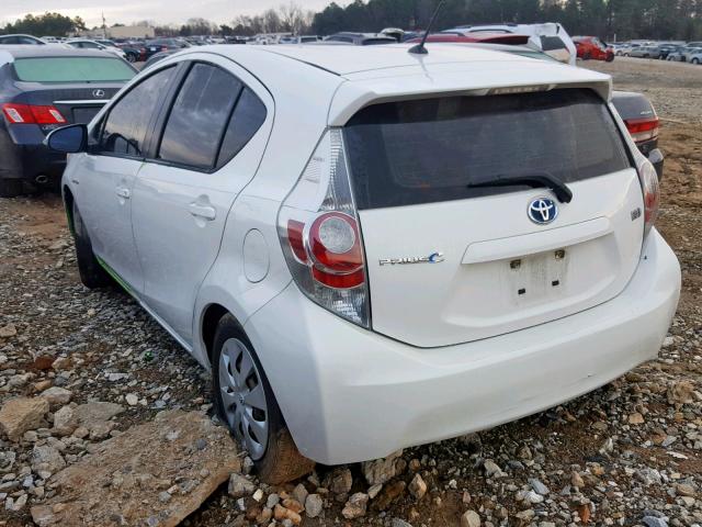 JTDKDTB34C1014326 - 2012 TOYOTA PRIUS C WHITE photo 3