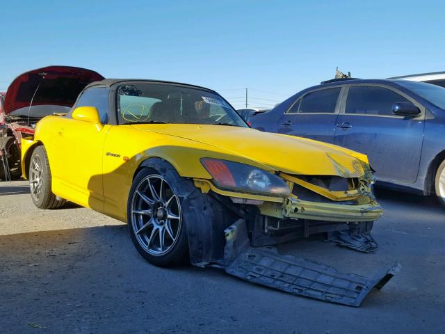 JHMAP114X1T001159 - 2001 HONDA S2000 YELLOW photo 1