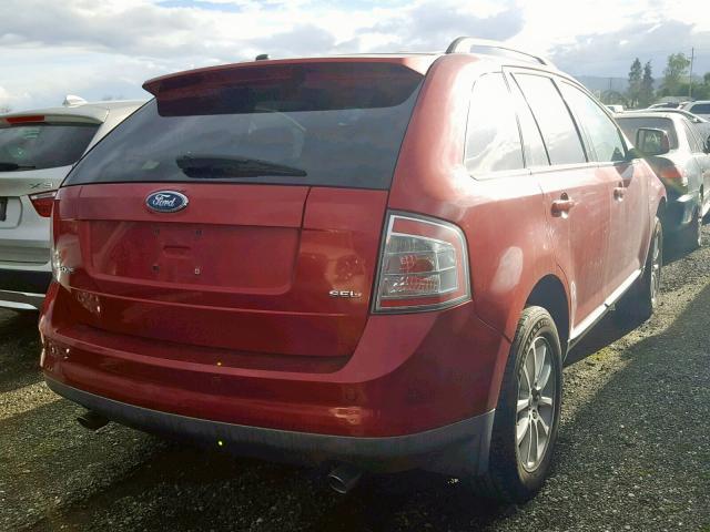 2FMDK38C27BA57204 - 2007 FORD EDGE SEL RED photo 4