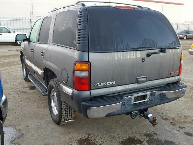 1GKEK13T82J187775 - 2002 GMC YUKON GRAY photo 3