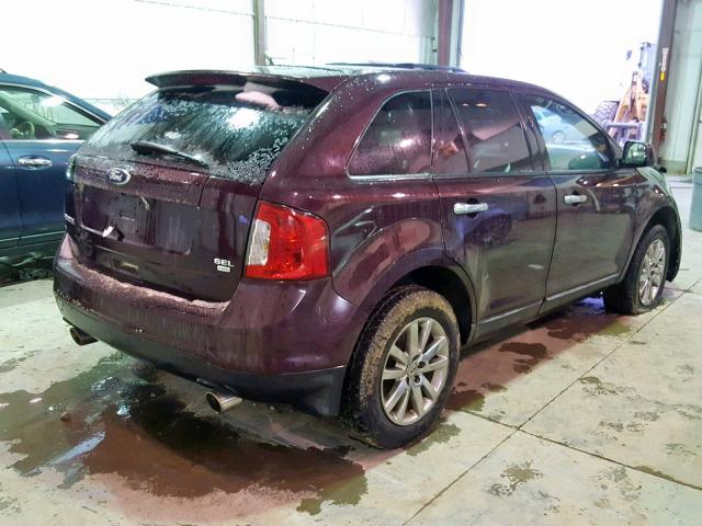 2FMDK4JC1BBA84452 - 2011 FORD EDGE SEL MAROON photo 4