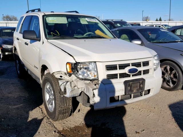 1FMCU493X9KA94259 - 2009 FORD ESCAPE HYB WHITE photo 1