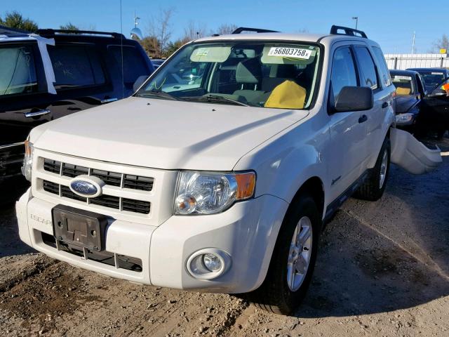 1FMCU493X9KA94259 - 2009 FORD ESCAPE HYB WHITE photo 2