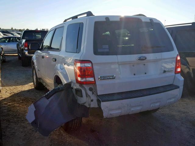 1FMCU493X9KA94259 - 2009 FORD ESCAPE HYB WHITE photo 3