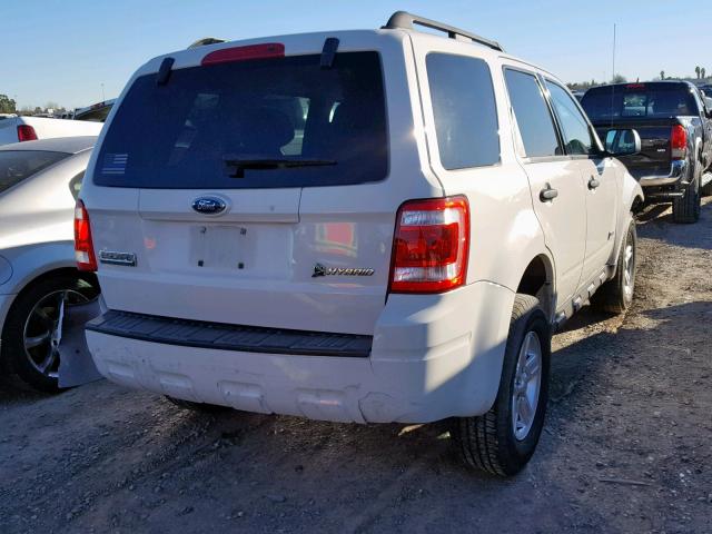 1FMCU493X9KA94259 - 2009 FORD ESCAPE HYB WHITE photo 4