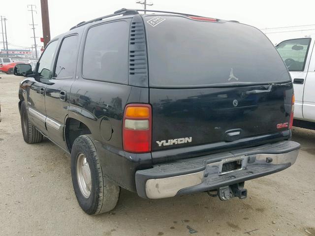 1GKEC13T12R253114 - 2002 GMC YUKON BLACK photo 3