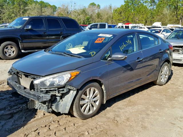 KNAFX4A88E5197153 - 2014 KIA FORTE EX GRAY photo 2