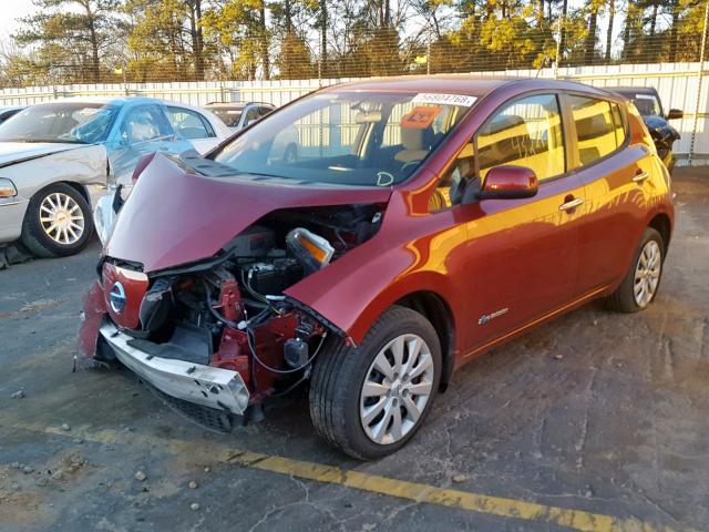 1N4AZ0CP1DC424414 - 2013 NISSAN LEAF S MAROON photo 2