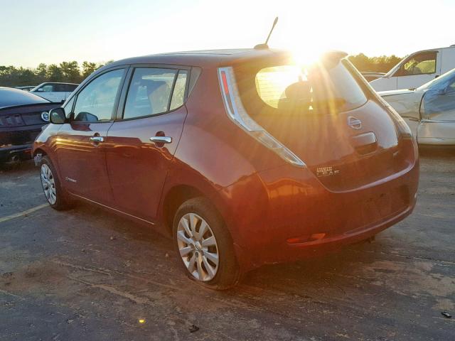 1N4AZ0CP1DC424414 - 2013 NISSAN LEAF S MAROON photo 3