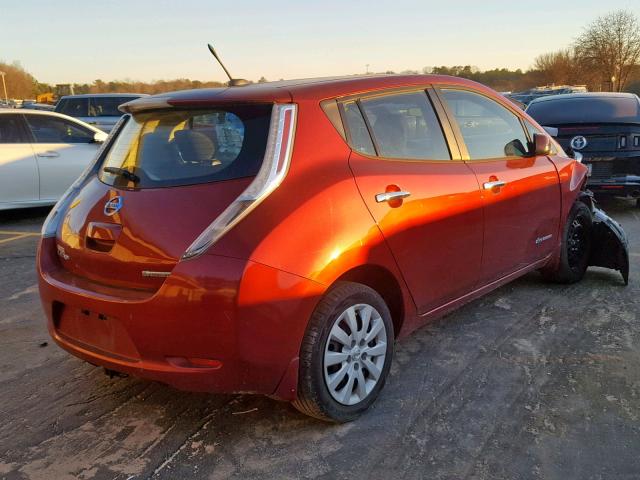 1N4AZ0CP1DC424414 - 2013 NISSAN LEAF S MAROON photo 4