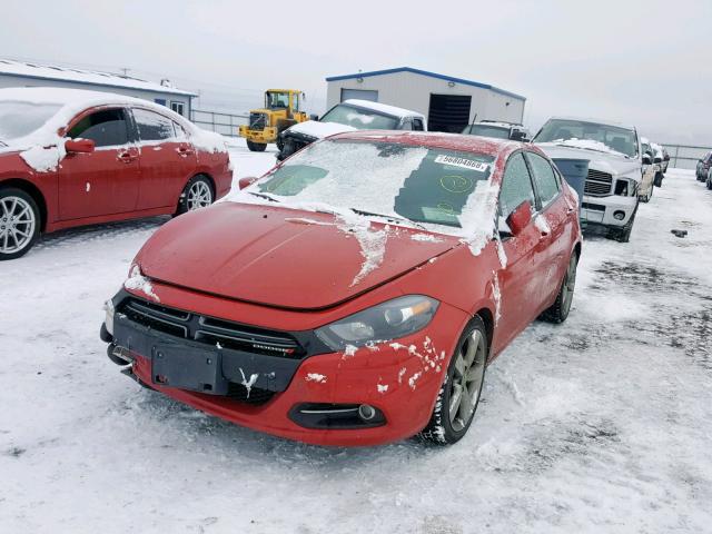 1C3CDFCB6DD329127 - 2013 DODGE DART LIMIT RED photo 2