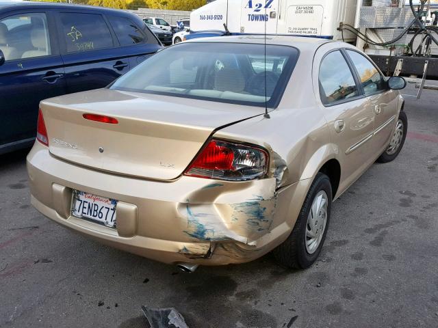 1C3EL46U31N575149 - 2001 CHRYSLER SEBRING LX BROWN photo 4