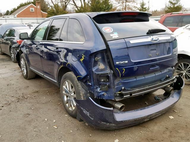 2FMDK4KC0BBA44958 - 2011 FORD EDGE LIMIT BLUE photo 3