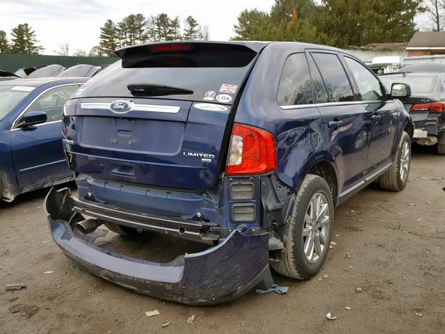 2FMDK4KC0BBA44958 - 2011 FORD EDGE LIMIT BLUE photo 4