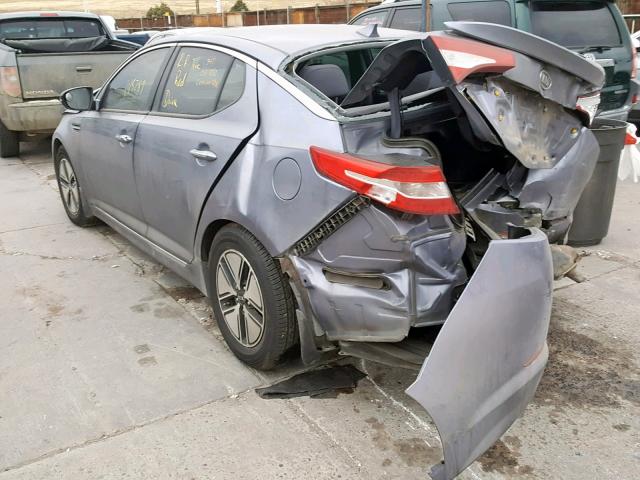 KNAGM4AD7C5010783 - 2012 KIA OPTIMA HYB BLUE photo 3