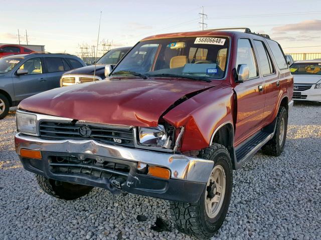 JT3VN29V5P0018591 - 1993 TOYOTA 4RUNNER VN RED photo 2