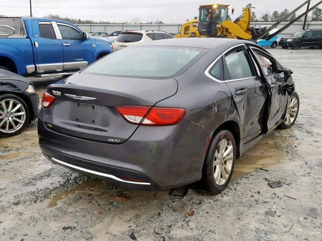 1C3CCCAB5FN580657 - 2015 CHRYSLER 200 LIMITE GRAY photo 4