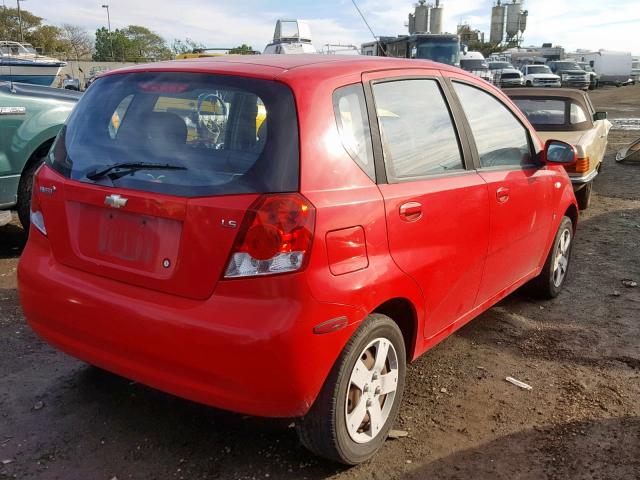 KL1TD66698B038690 - 2008 CHEVROLET AVEO BASE Qırmızı foto 4