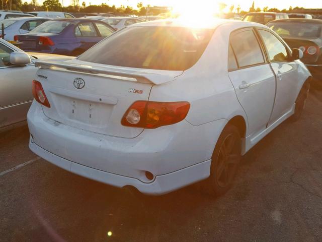 1NXBE40E19Z039713 - 2009 TOYOTA COROLLA XR WHITE photo 4