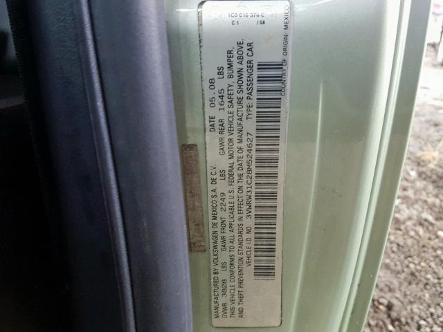 3VWRW31C28M524627 - 2008 VOLKSWAGEN NEW BEETLE 绿色 照片 10