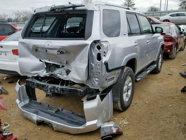 JTEBU5JR2F5251617 - 2015 TOYOTA 4RUNNER SR SILVER photo 4