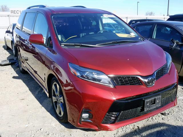 5TDXZ3DC7JS918031 - 2018 TOYOTA SIENNA SE RED photo 1