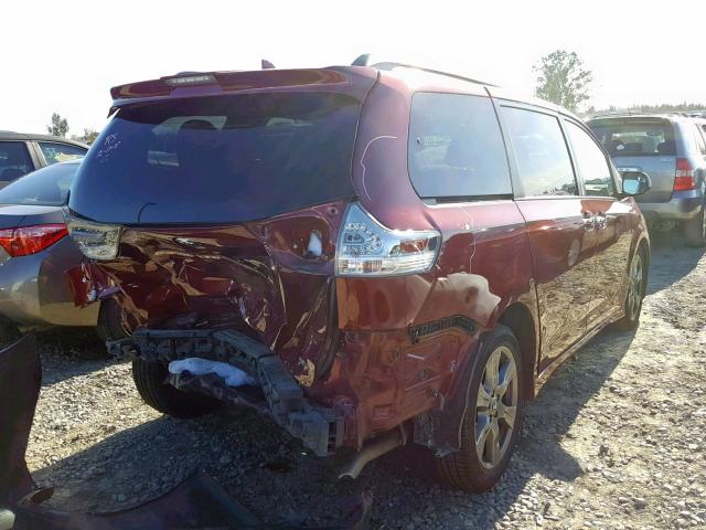 5TDXZ3DC7JS918031 - 2018 TOYOTA SIENNA SE RED photo 4