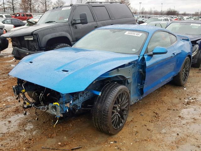 1FA6P8CF5K5118531 - 2019 FORD MUSTANG GT BLUE photo 2
