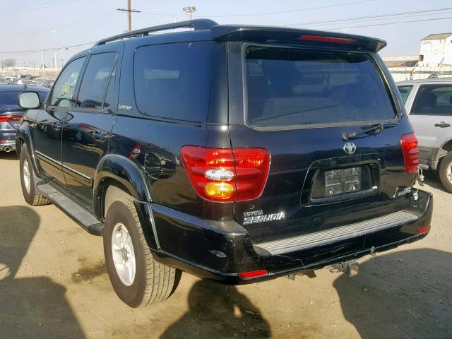 5TDZT38A01S026755 - 2001 TOYOTA SEQUOIA LI BLACK photo 3