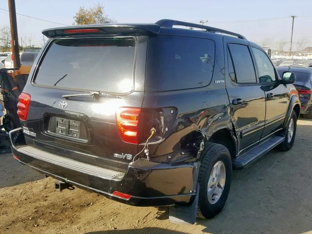 5TDZT38A01S026755 - 2001 TOYOTA SEQUOIA LI BLACK photo 4