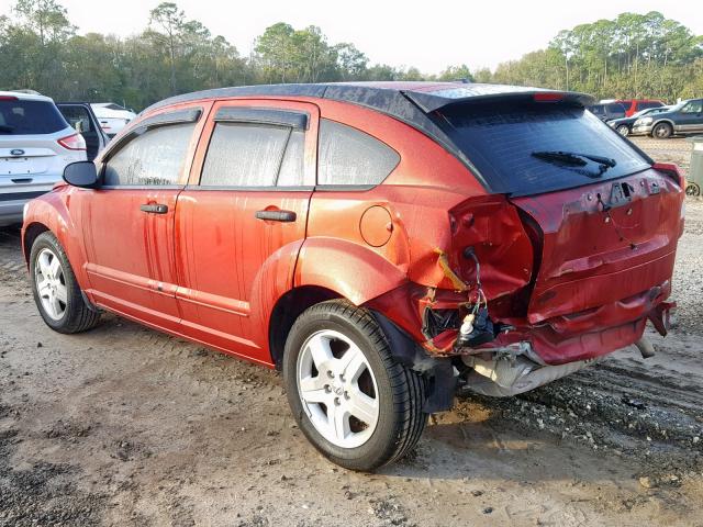 1B3HB48BX7D595373 - 2007 DODGE CALIBER SX RED photo 3