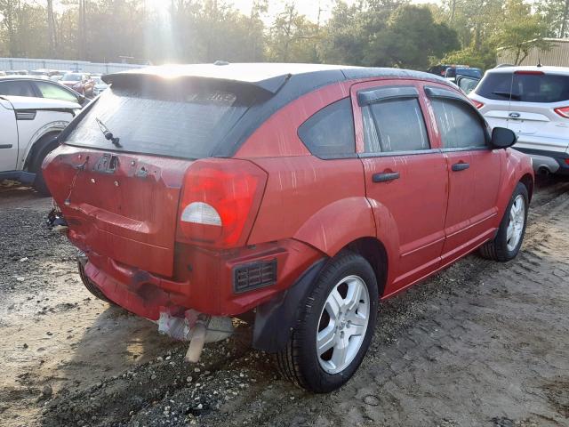 1B3HB48BX7D595373 - 2007 DODGE CALIBER SX RED photo 4