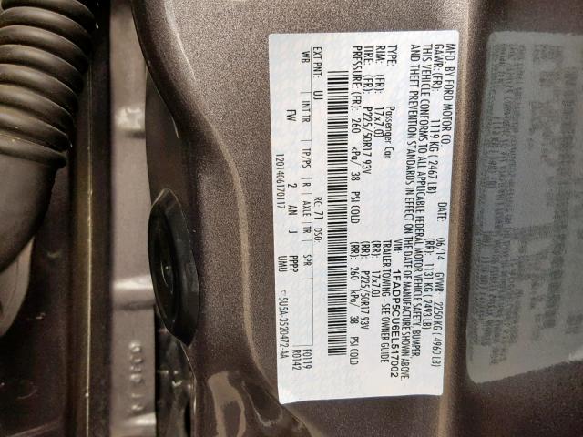 1FADP5CU6EL517002 - 2014 FORD C-MAX PREM SILVER photo 10