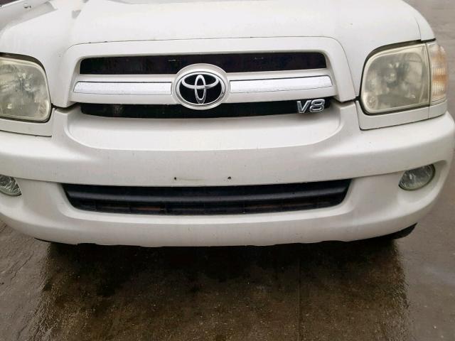 5TDBT48A96S260892 - 2006 TOYOTA SEQUOIA LI WHITE photo 9