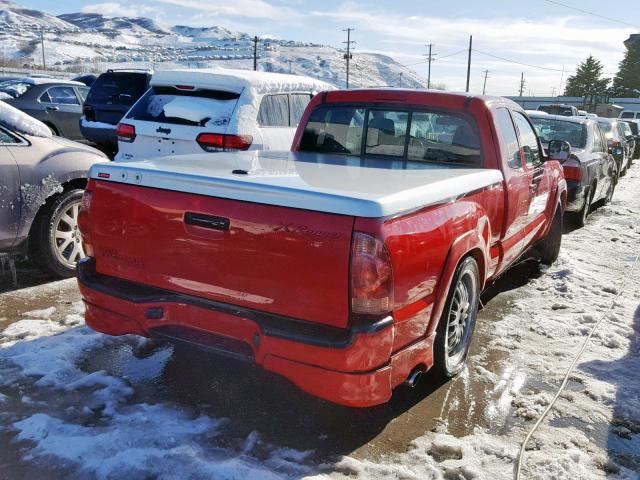 5TETU22N05Z130888 - 2005 TOYOTA TACOMA X-R RED photo 4