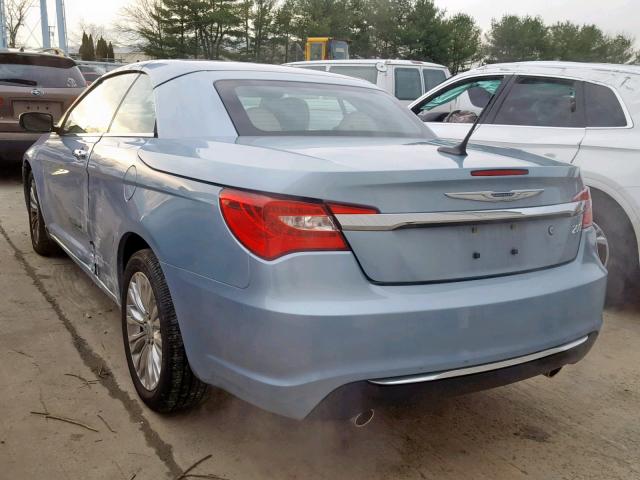 1C3BCBFG8CN158257 - 2012 CHRYSLER 200 LIMITE BLUE photo 3