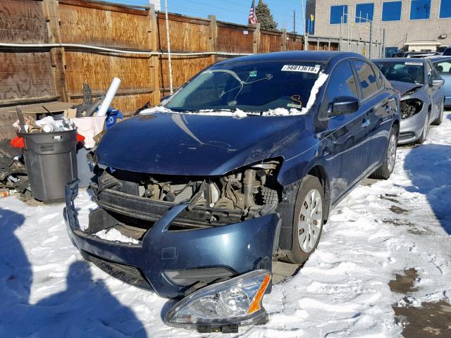 1N4AB7AP1EN851503 - 2014 NISSAN SENTRA S BLUE photo 2