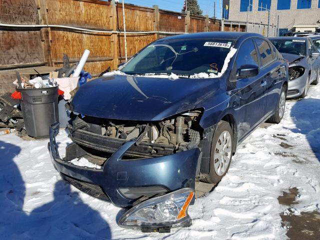 1N4AB7AP1EN851503 - 2014 NISSAN SENTRA S BLUE photo 9