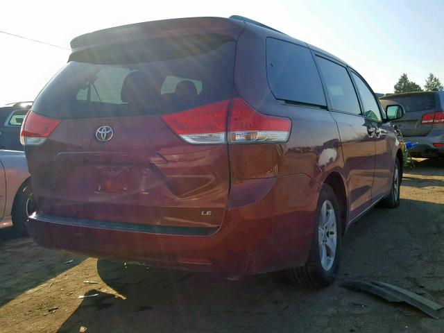 5TDKK3DC5BS005316 - 2011 TOYOTA SIENNA LE RED photo 4
