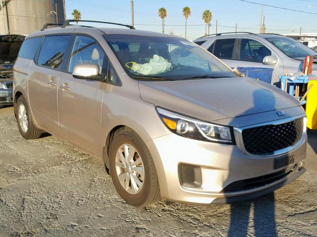 KNDMB5C15G6183271 - 2016 KIA SEDONA LX BEIGE photo 1