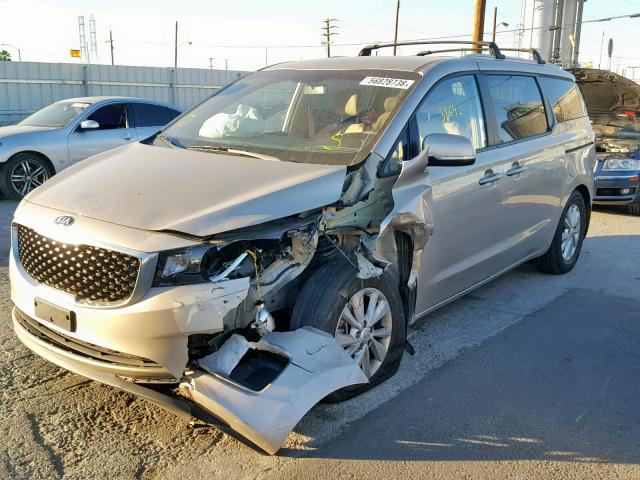 KNDMB5C15G6183271 - 2016 KIA SEDONA LX BEIGE photo 2