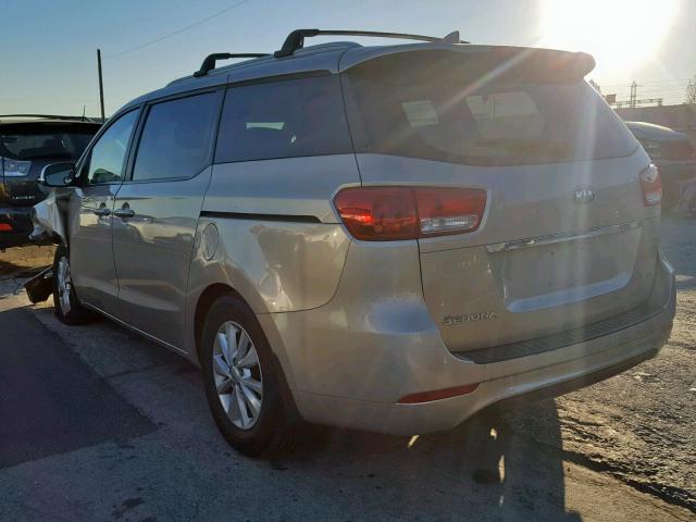 KNDMB5C15G6183271 - 2016 KIA SEDONA LX BEIGE photo 3