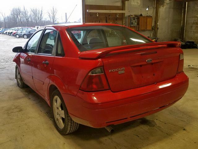 1FAHP34N77W212221 - 2007 FORD FOCUS ZX4 RED photo 3