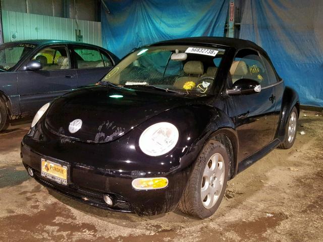 3VWCK21Y53M302972 - 2003 VOLKSWAGEN NEW BEETLE BLACK photo 2