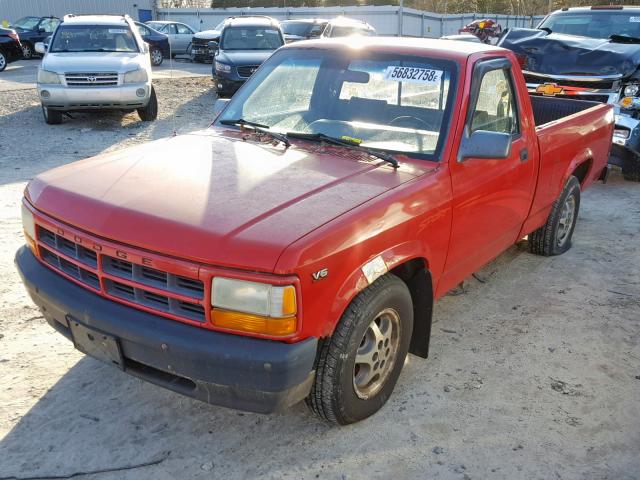 1B7FL26X3TS614714 - 1996 DODGE DAKOTA RED photo 2