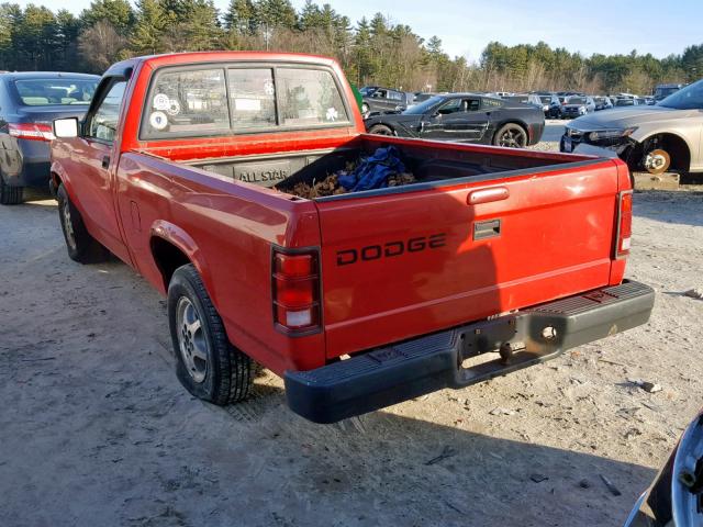 1B7FL26X3TS614714 - 1996 DODGE DAKOTA RED photo 3