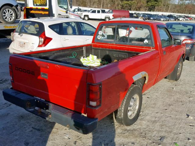 1B7FL26X3TS614714 - 1996 DODGE DAKOTA RED photo 4